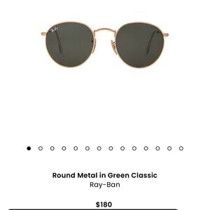 Rayban round metal and green classic